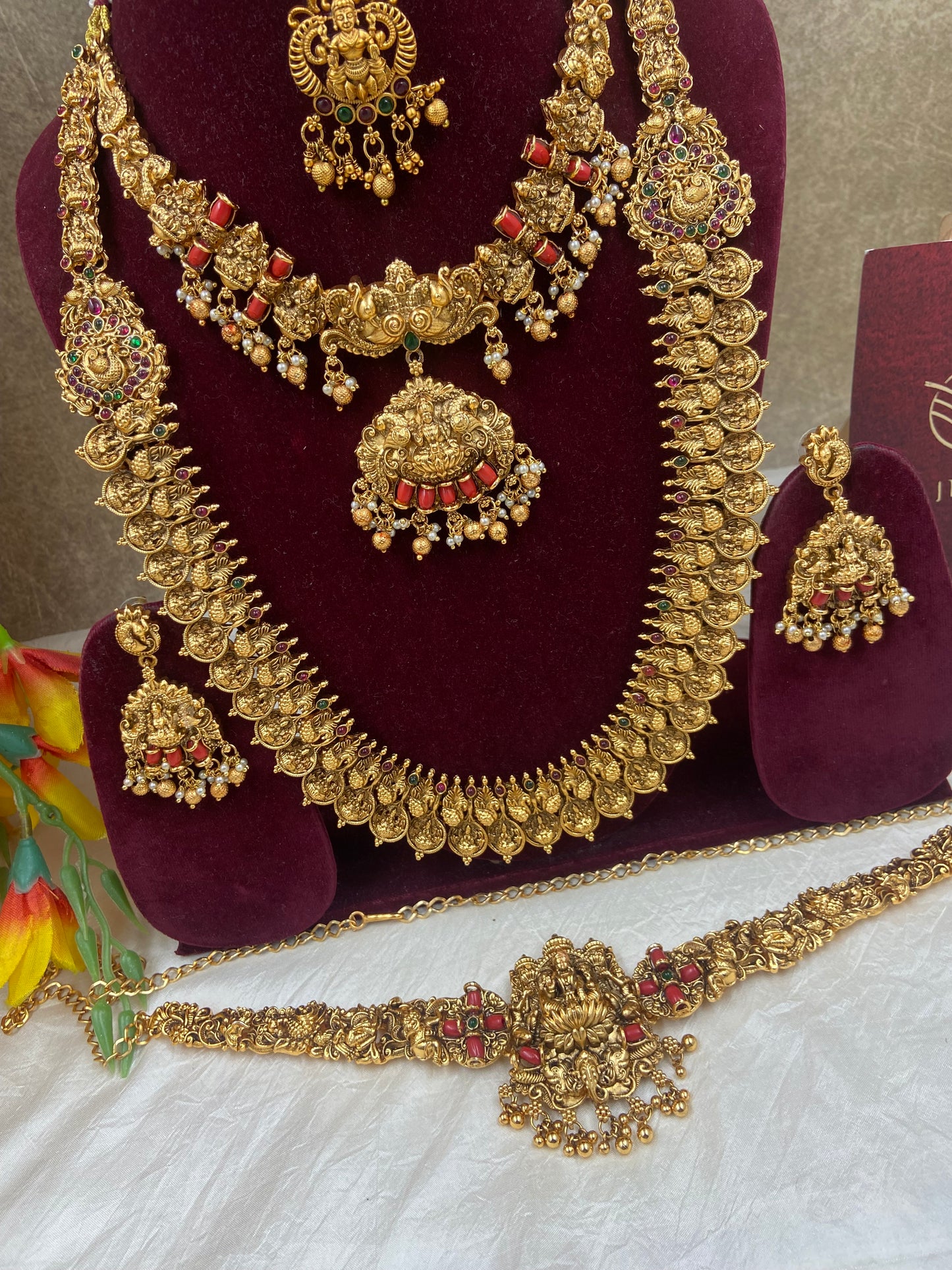 Coral semi bridal jewellery Sb474