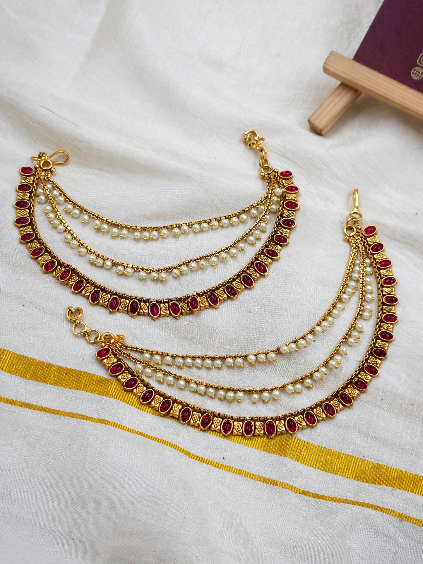 Ruby Ear chain Ea189-F13