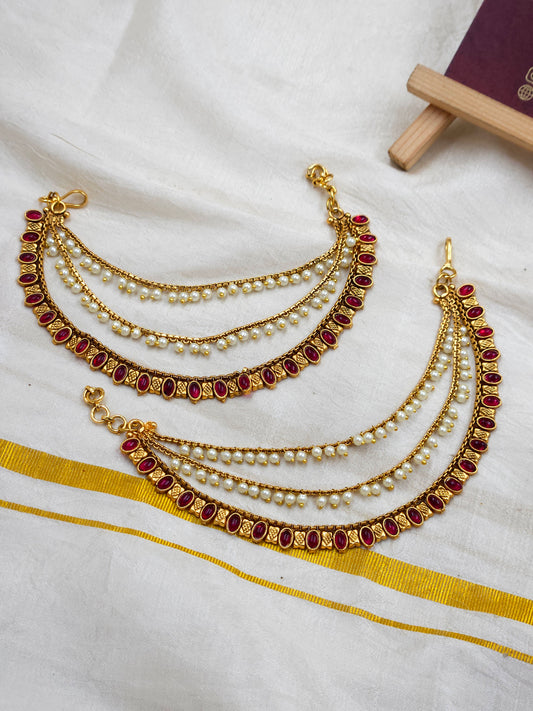 Ruby Ear chain Ea189-F13