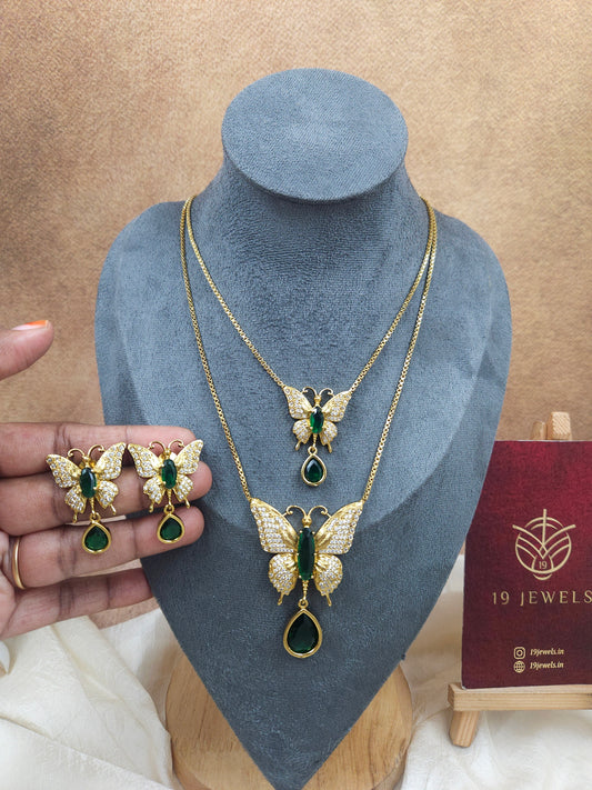 2 step butterfly necklace N1494