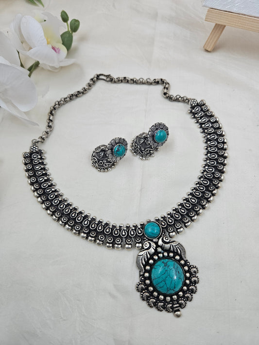 Antique Silver Pendant Set Ge029