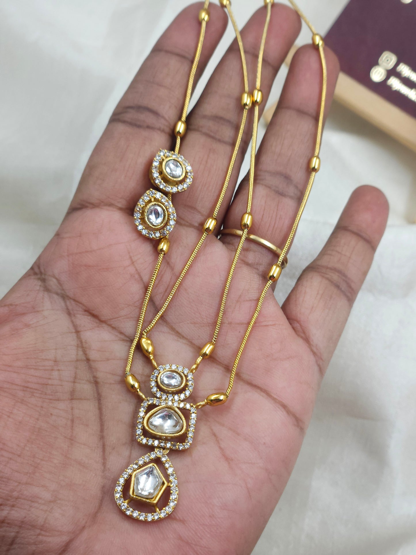 Mozonite 2 step necklace N1341-B2