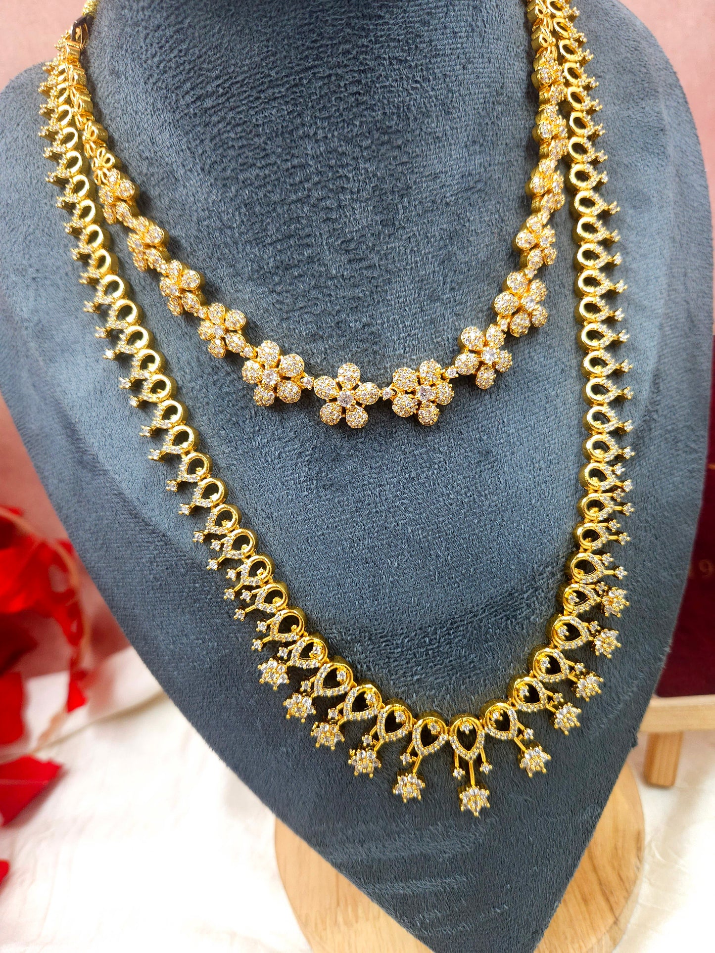 Cz ad stone necklace haram N1023