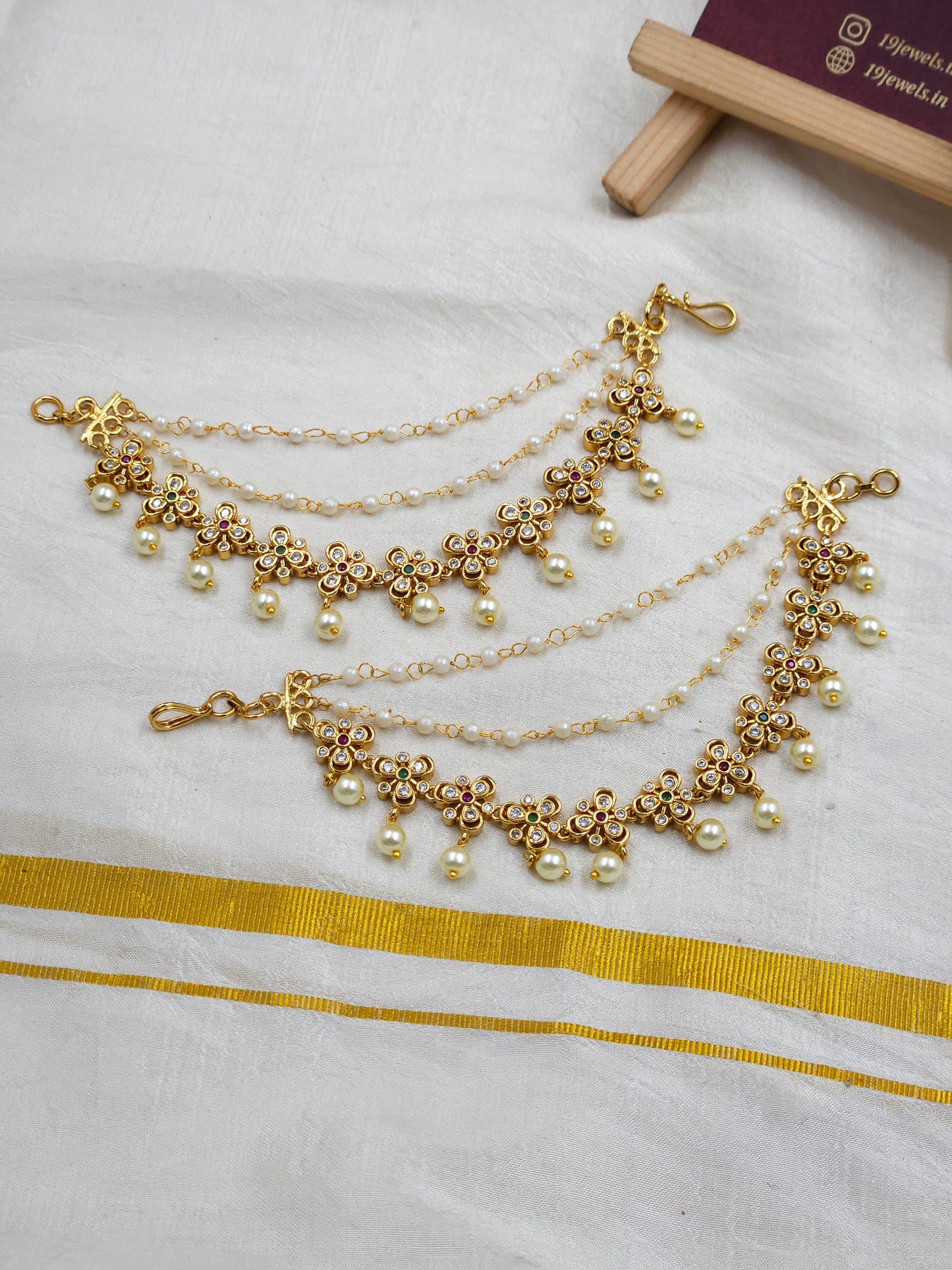 Cz Ear chain Ea122-F14