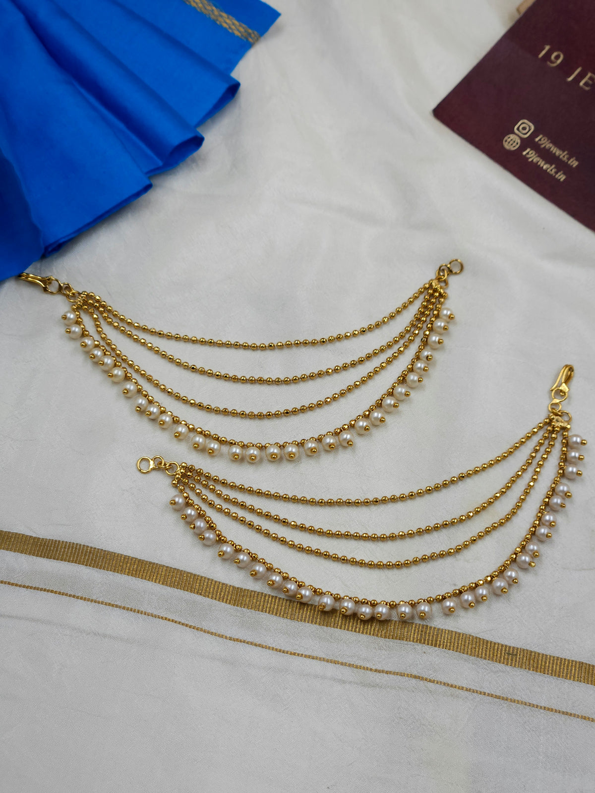 Pearl drop Ear chain Ea303