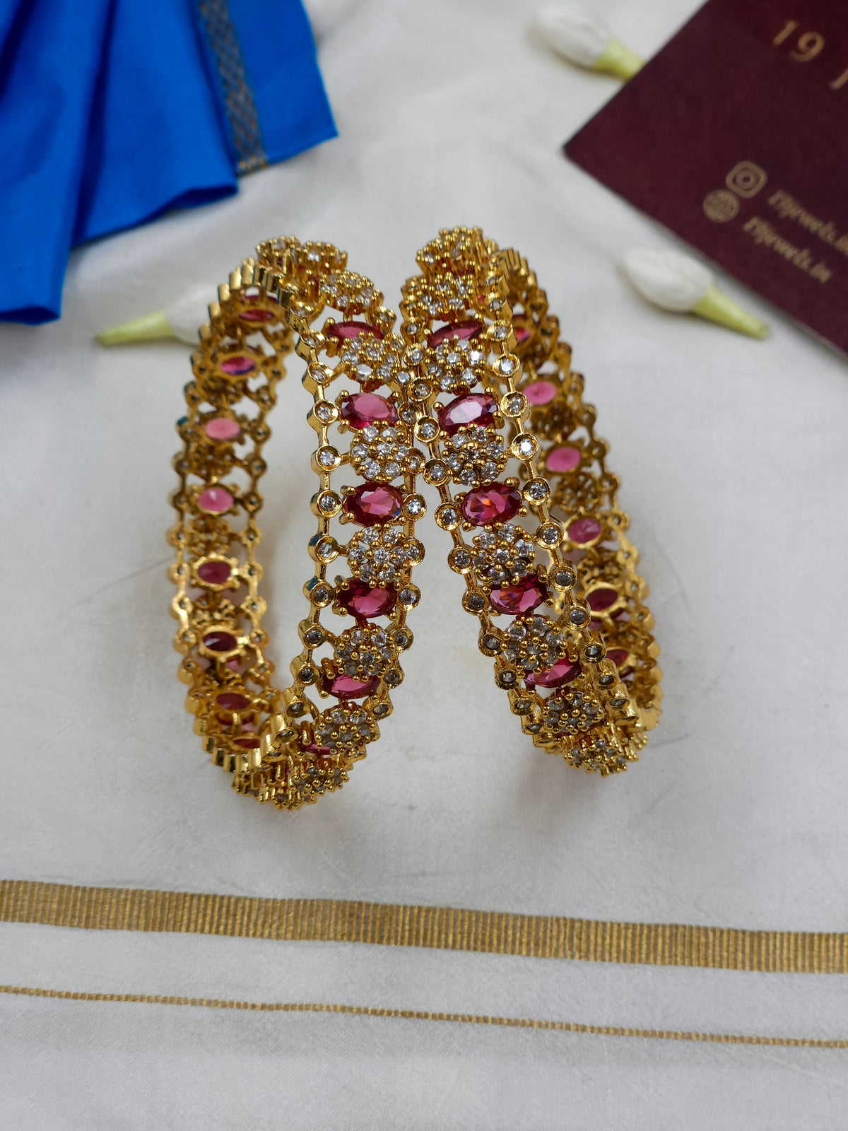 Ad ruby Bangle set Bn273
