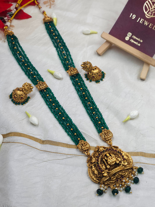 Green crystal lakshmi haram N1109