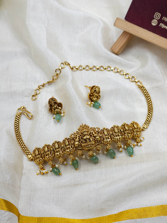 Ashta lakshmi antique emerald choker N1226