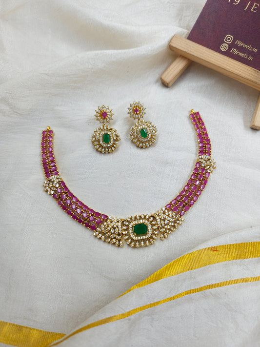 Ruby stone hasli necklace N1484-B5