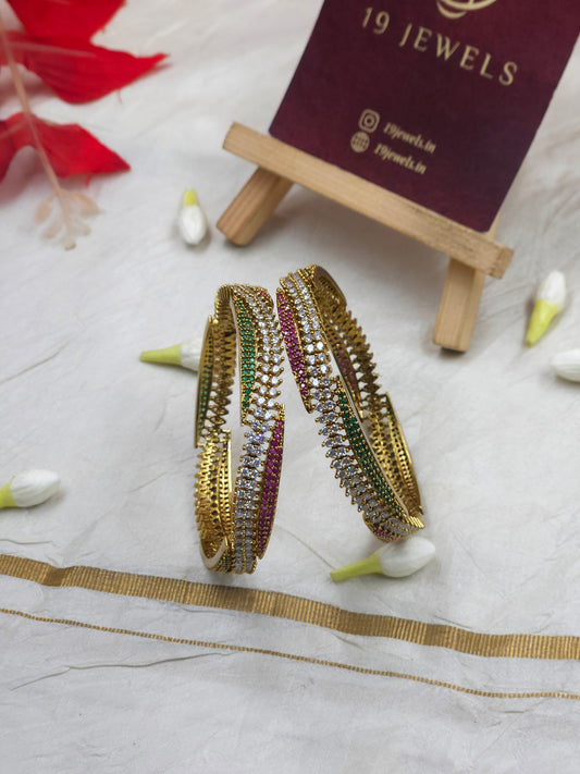 Premium cz multi colour stone bangle Bn140