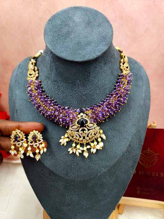 Premium lavender loreal necklace N1019