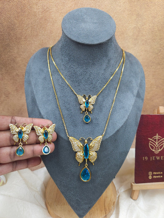 2 step butterfly necklace N1493