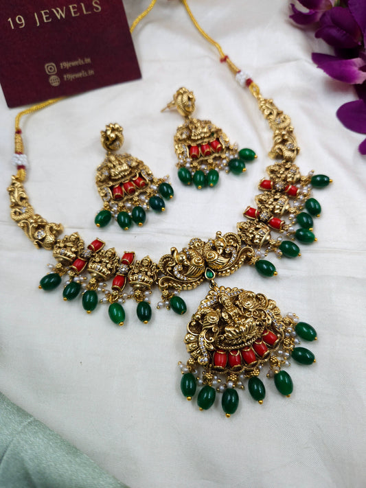 Premium cz coral necklace N645