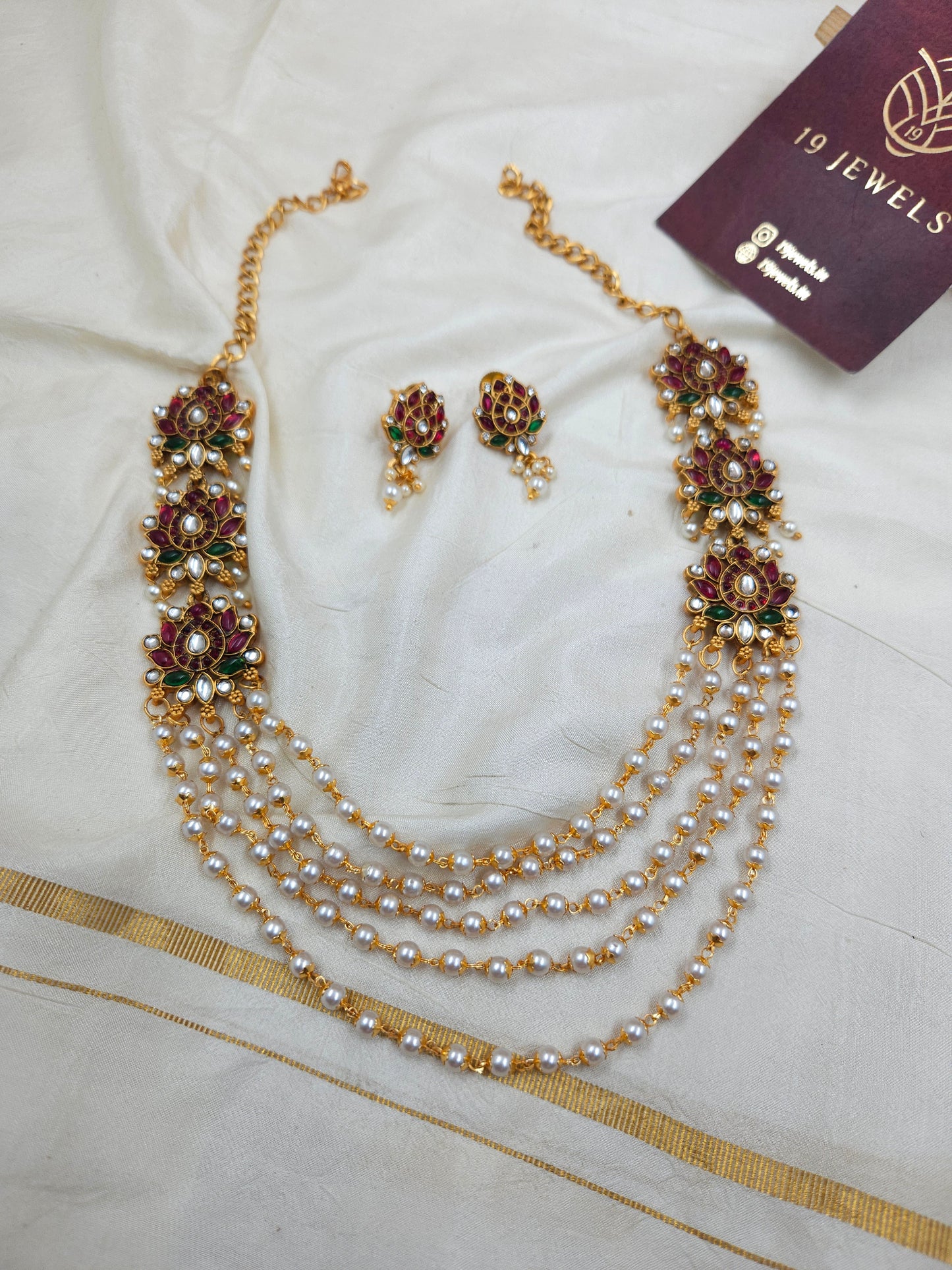 Lotus pearl mala N1555-A3