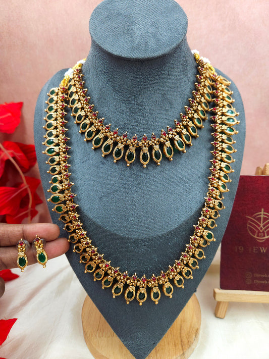 Rajamukhi palaka necklace haram set N1120
