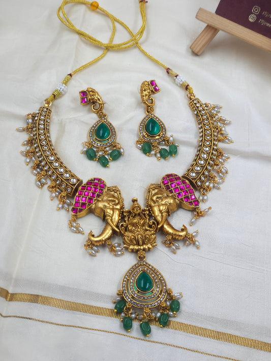 Lakshmi elephant hasli Necklace N1504-A2