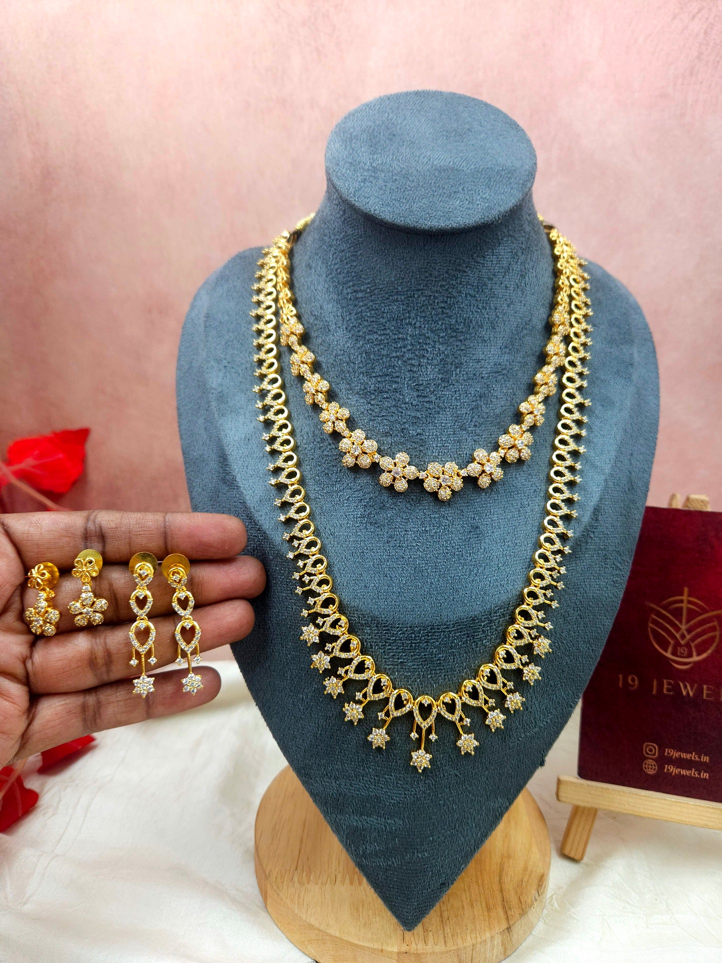 Cz ad stone necklace haram N1023