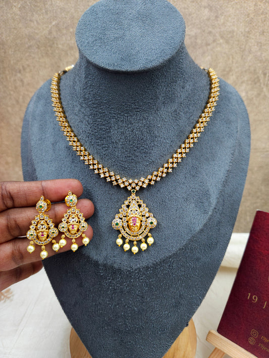 Ad cz balaji necklace set N1057