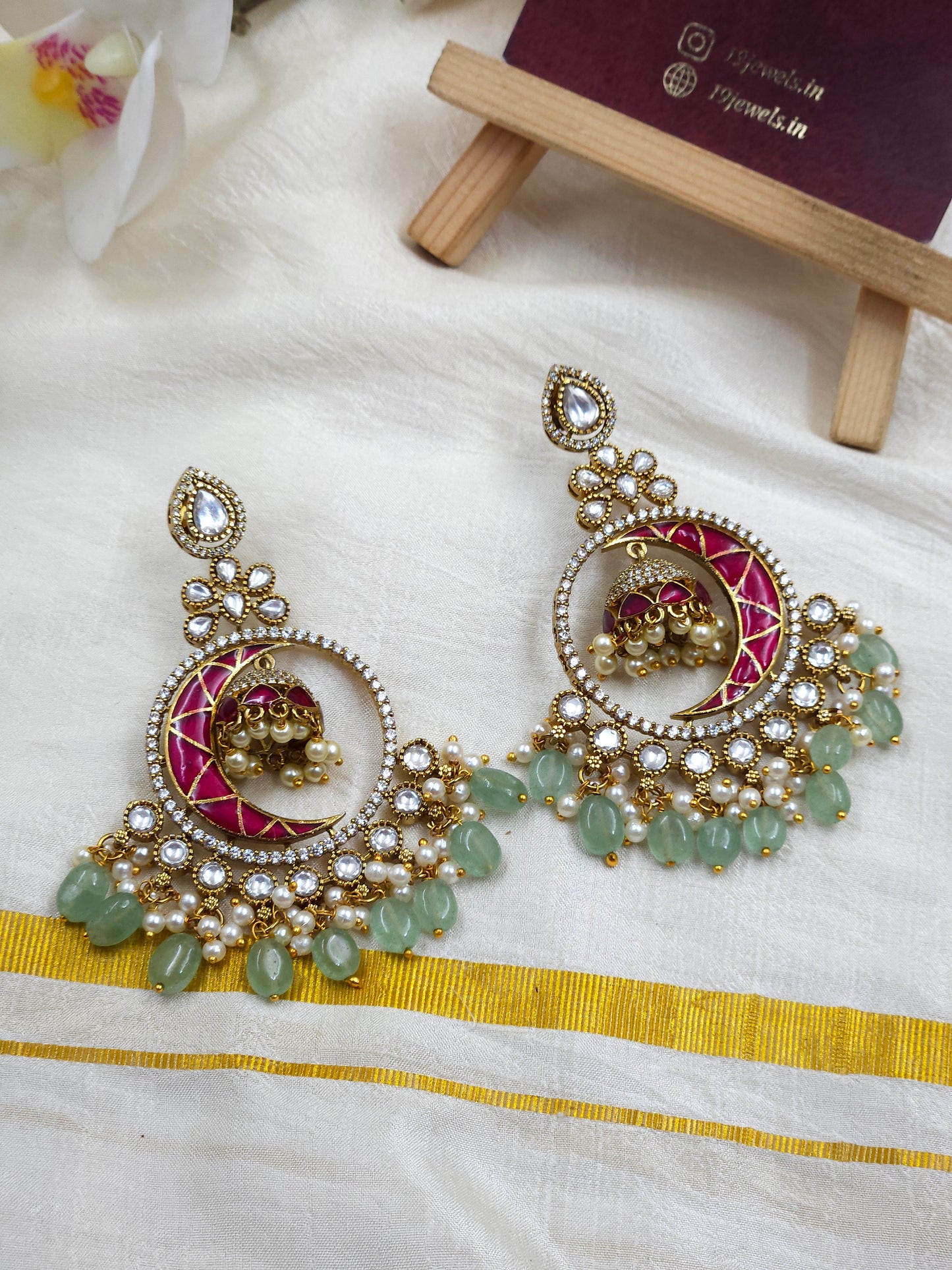 Kundan crescent bali jumka Jm269