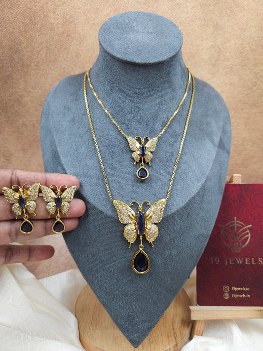 2 step butterfly necklace N1491