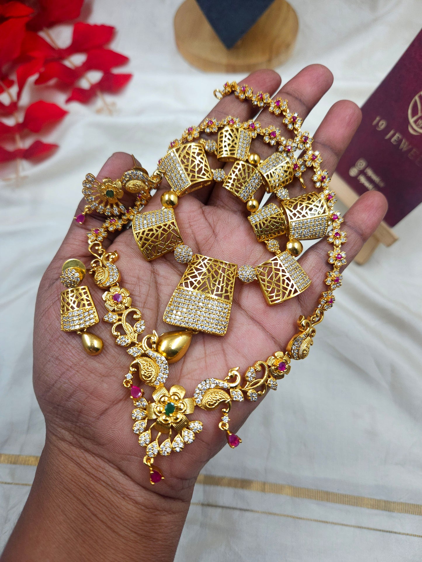 Premium cz necklace haram N1025