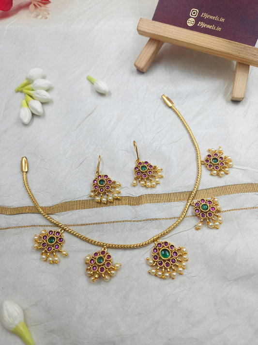 Gold alike multi charms adigai N1100