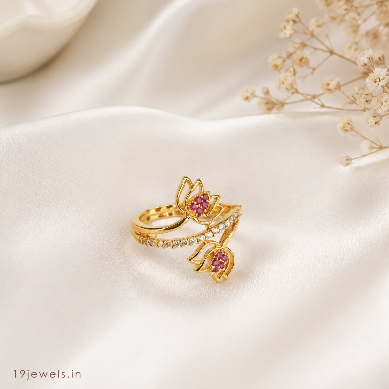 Lotus vine Finger ring Fg092