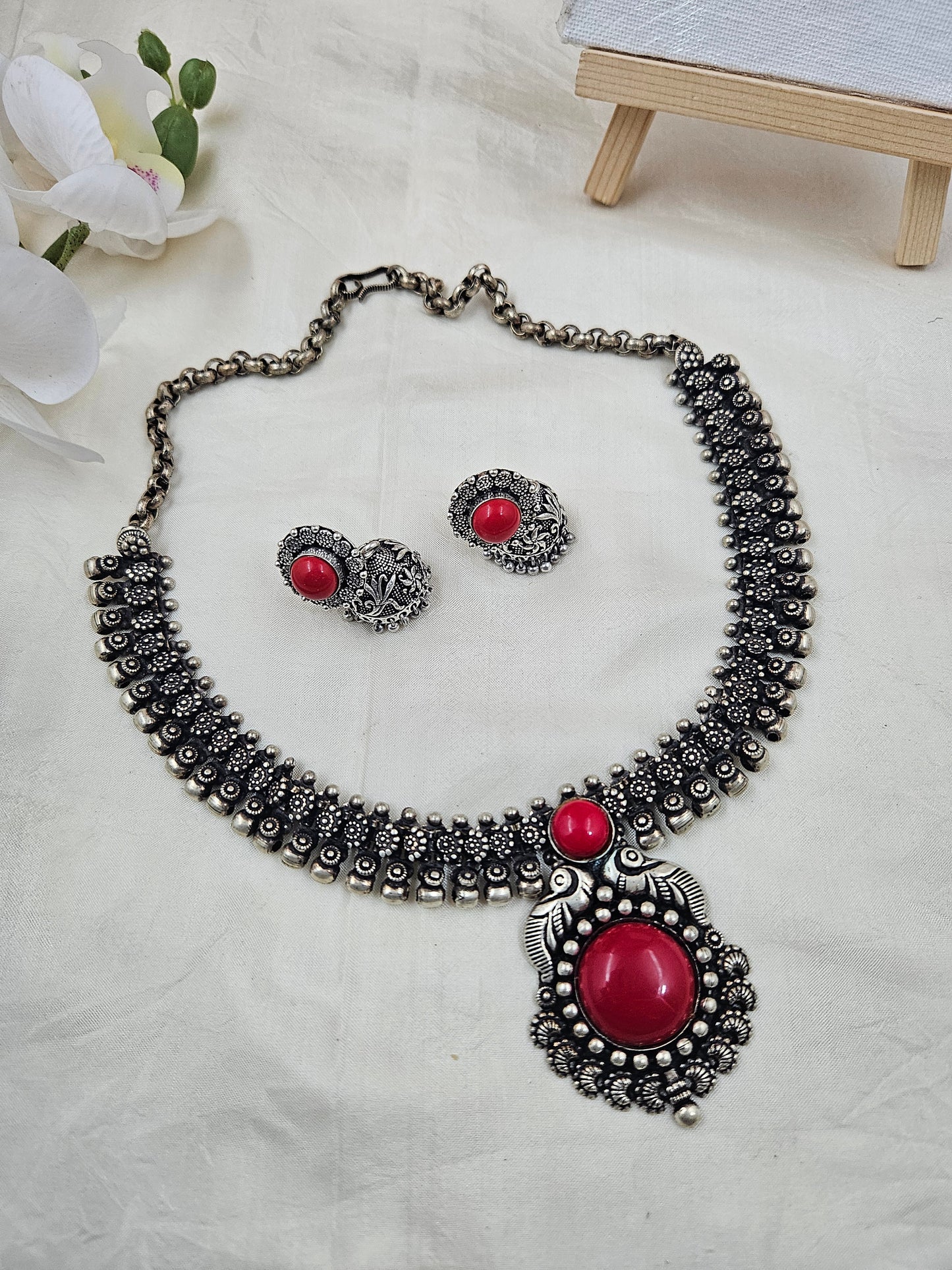 Antique Silver Pendant Set Ge029