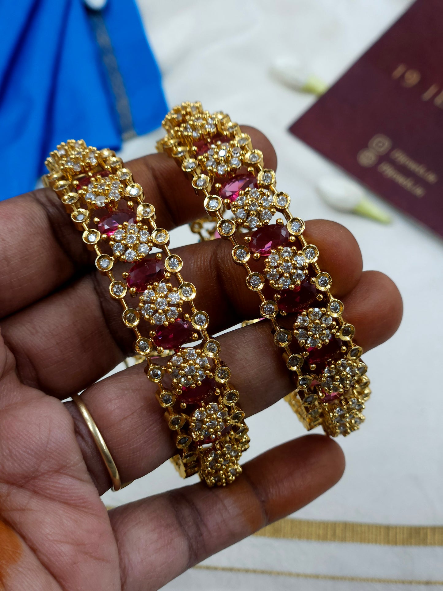 Ad ruby Bangle set Bn273