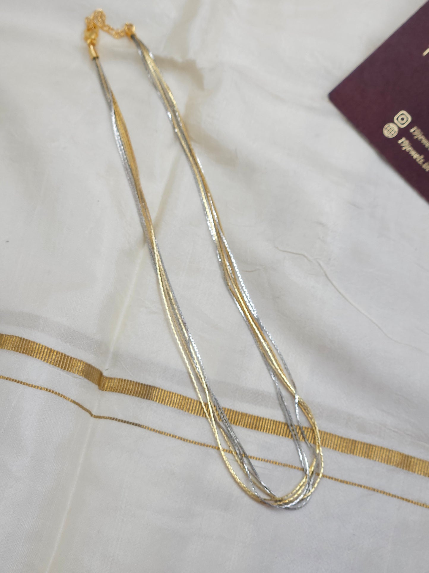 Gold silver Necklace N1506-A8