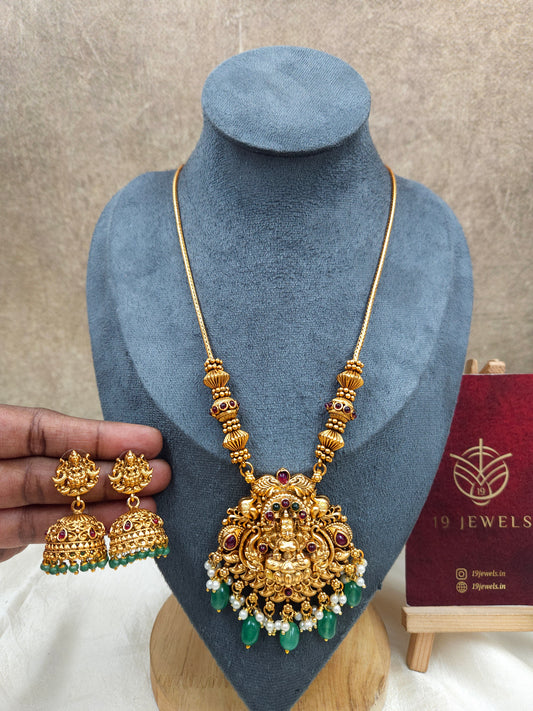 Lakshmi antique Locket haram N1295-A15
