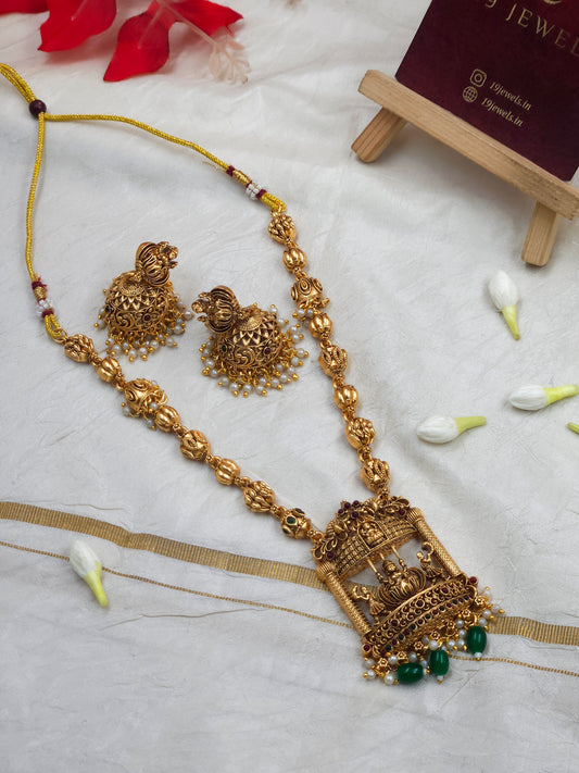 Lakshmi frame locket necklace N1111