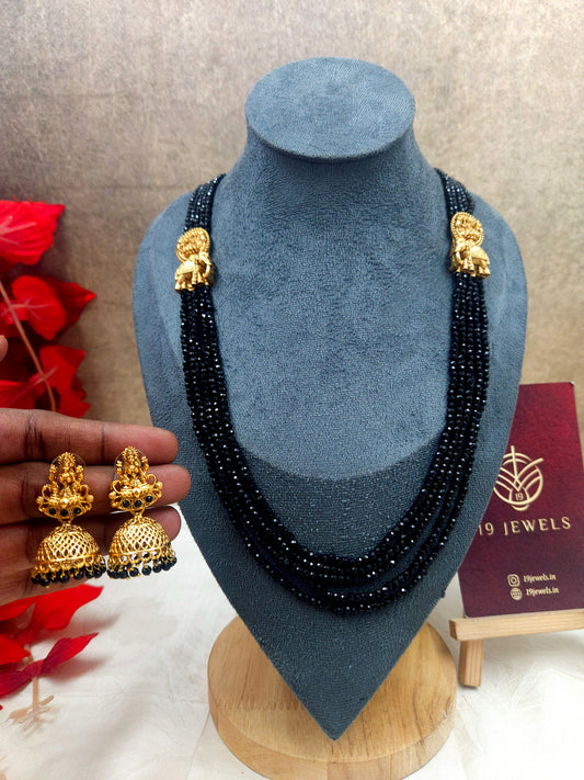Black beaded multi layer haram N876