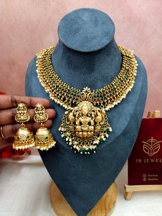 Green lakshmi necklace N1014