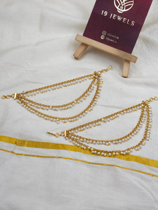 Cz pearl Ear chain Ea154