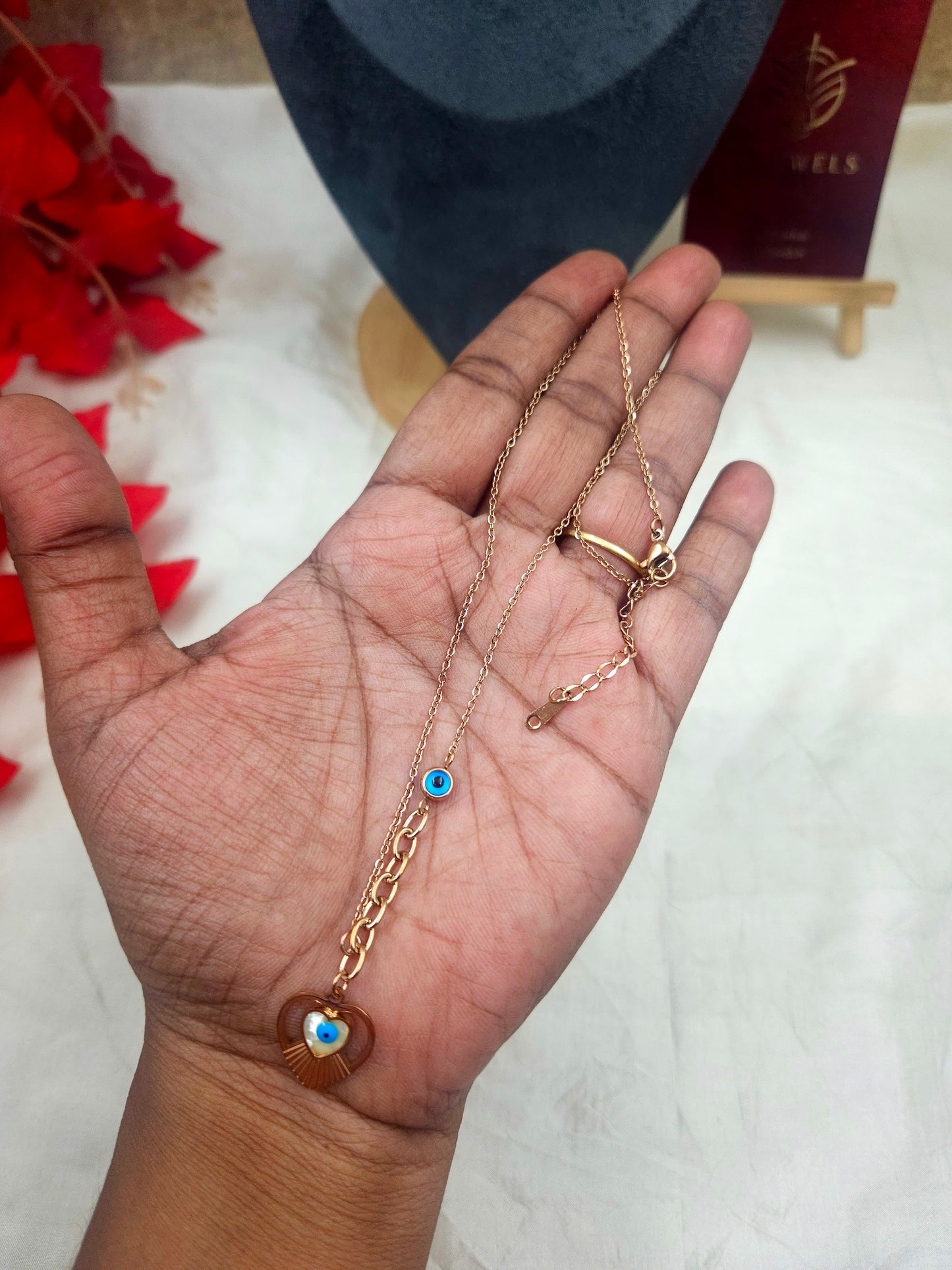 Evil eye anti tarnish chain N1009