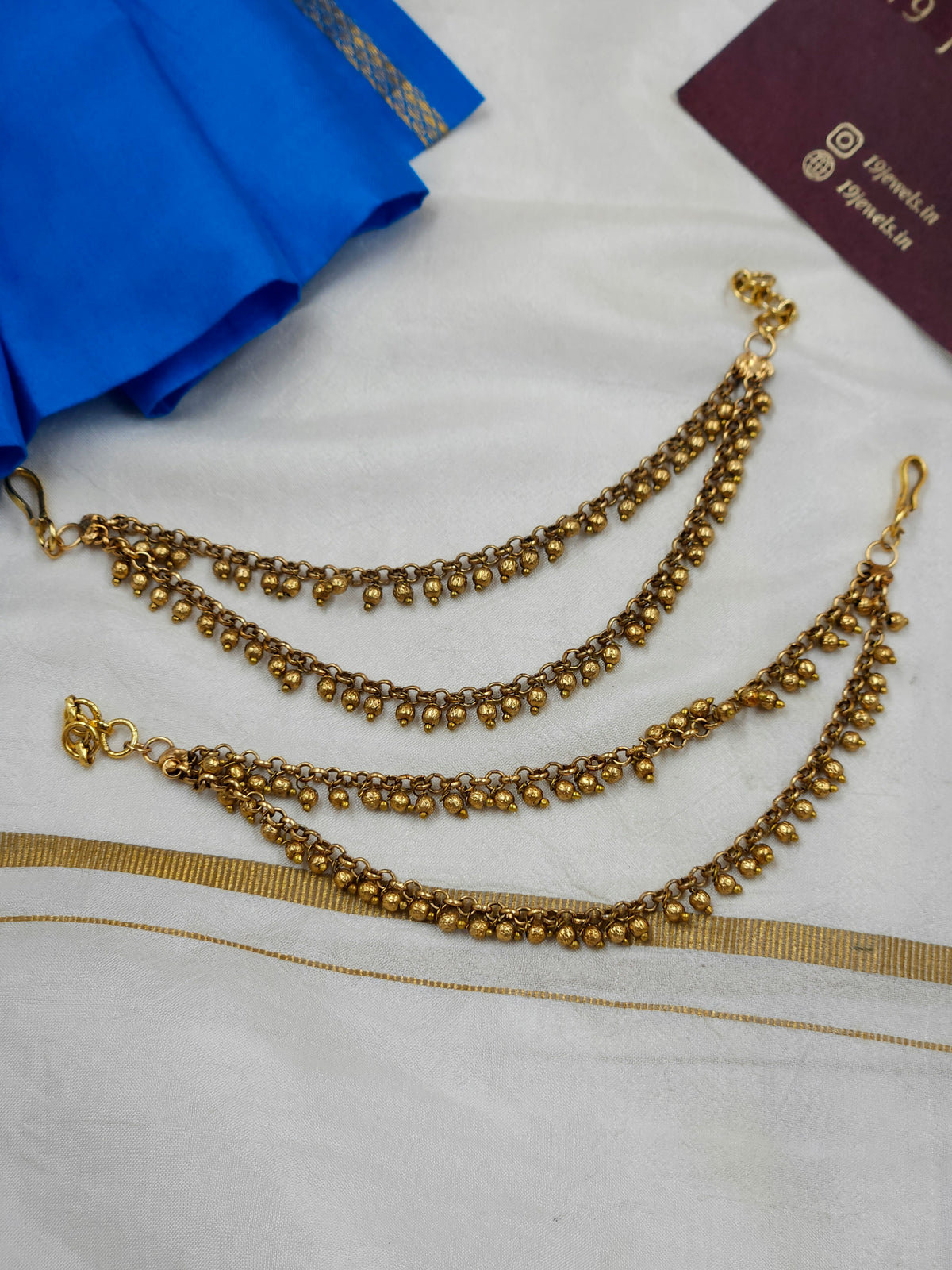 2 line gold ear chain Ea297