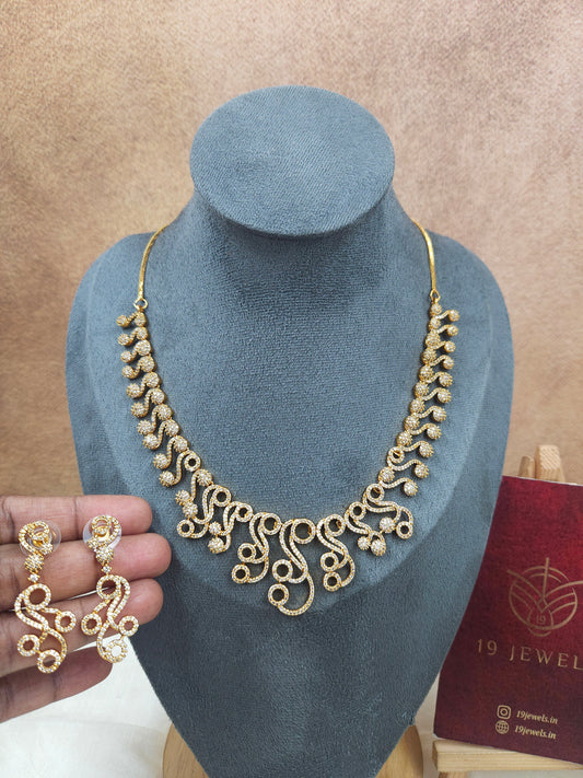 Ad diamond cut necklace N1503