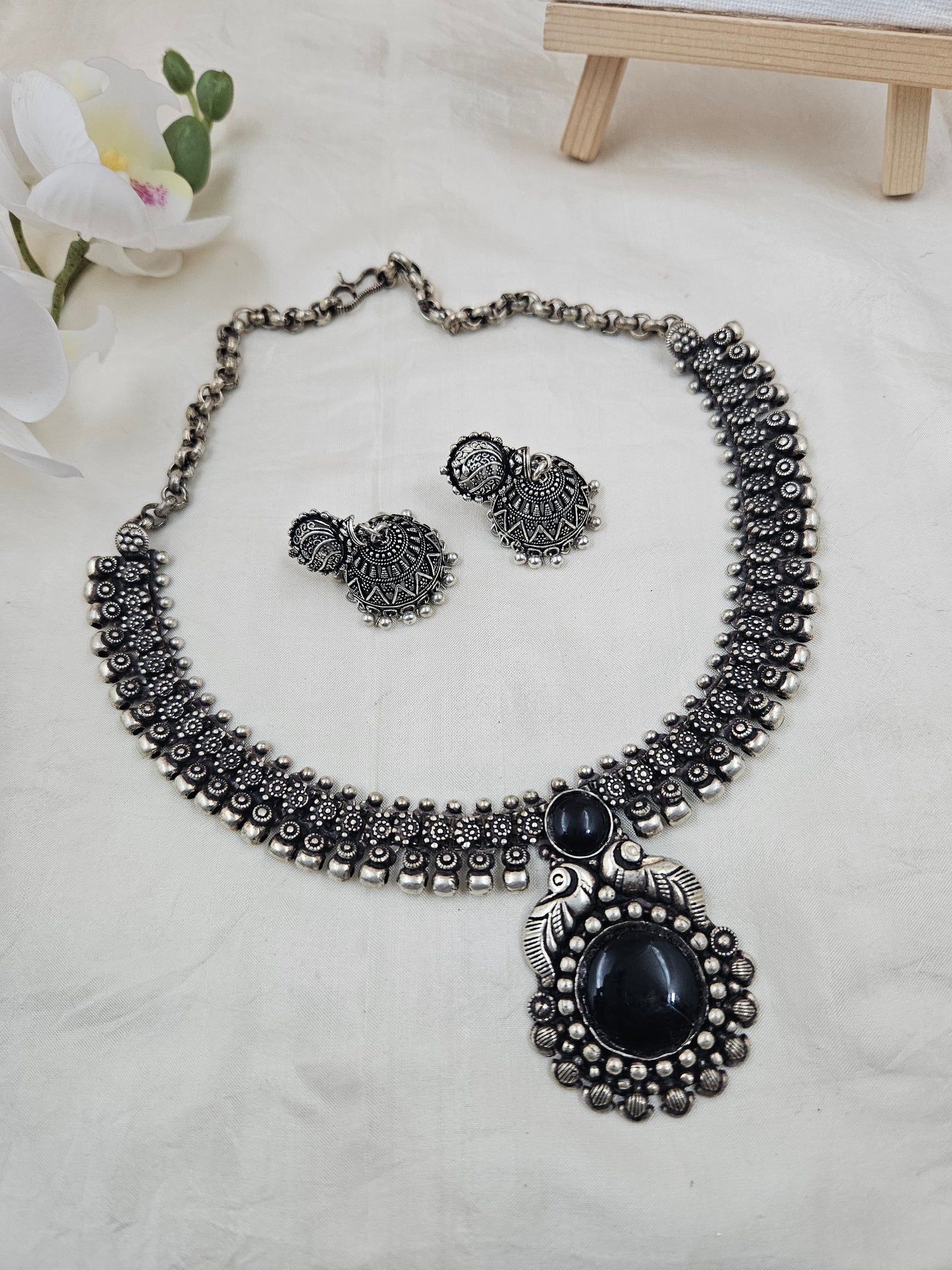 Antique Silver Pendant Set Ge029