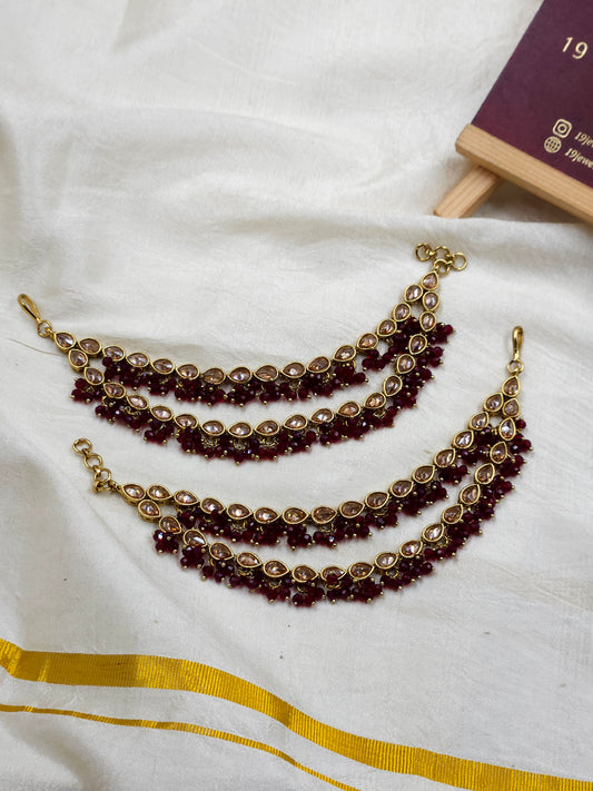 Crystal beaded Ear chain Ea180-F13