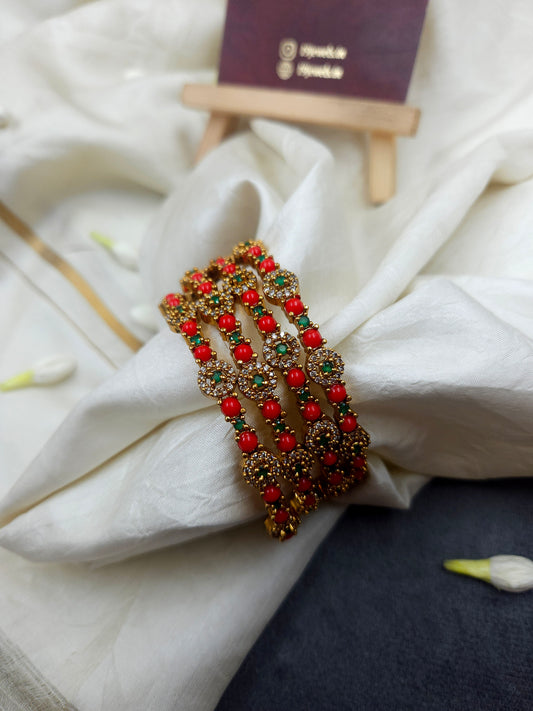 Premium coral emerald bangle Bn105