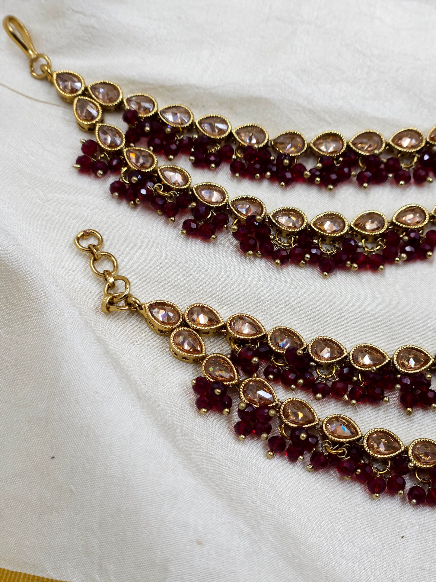 Crystal beaded Ear chain Ea180-F13