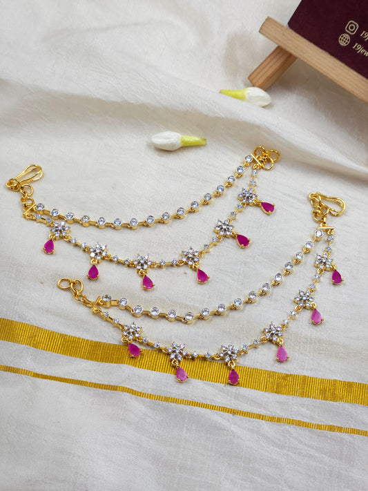 Ad ruby Ear chain Ea096