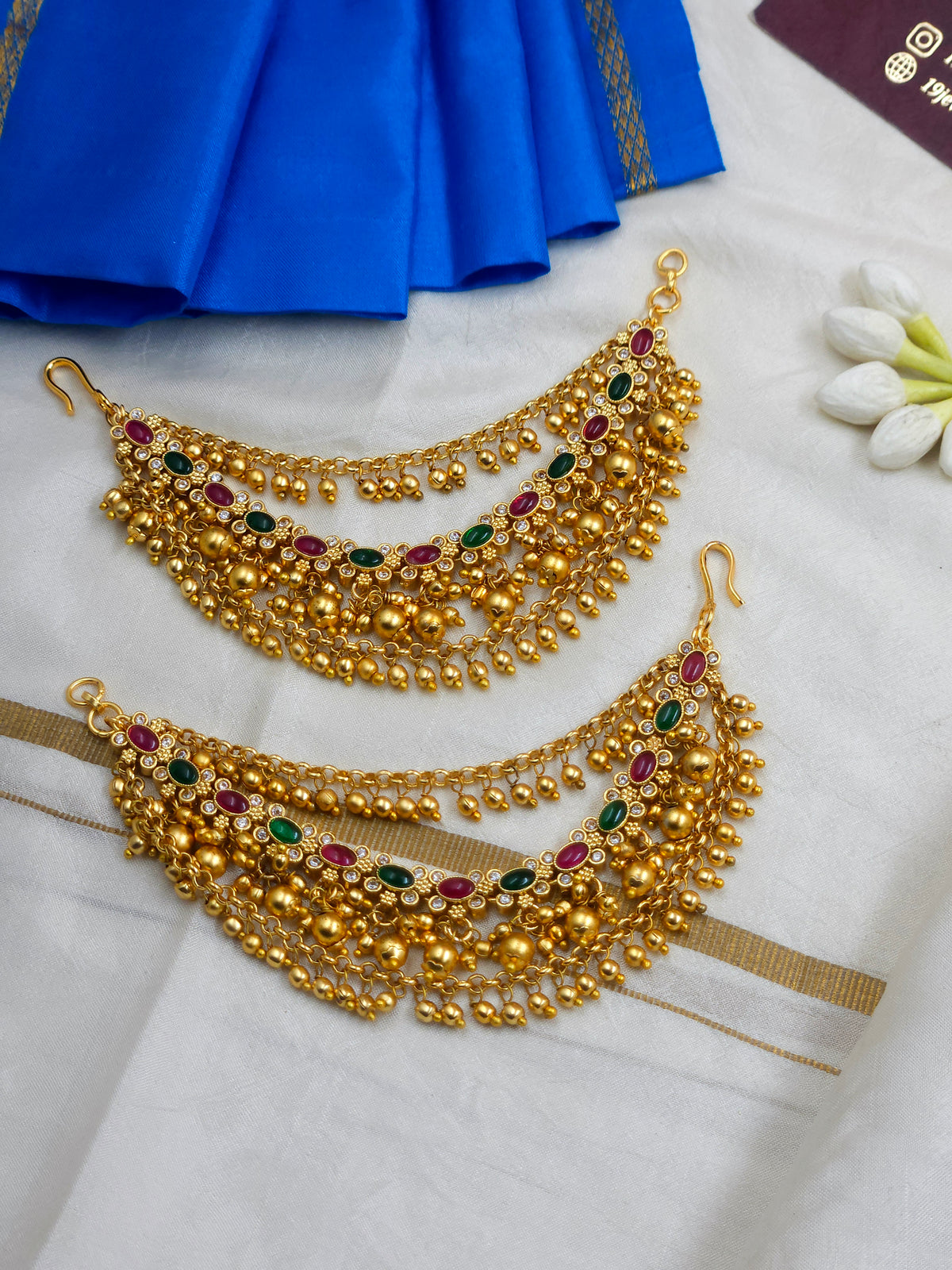 Premium gold earchain Ea034