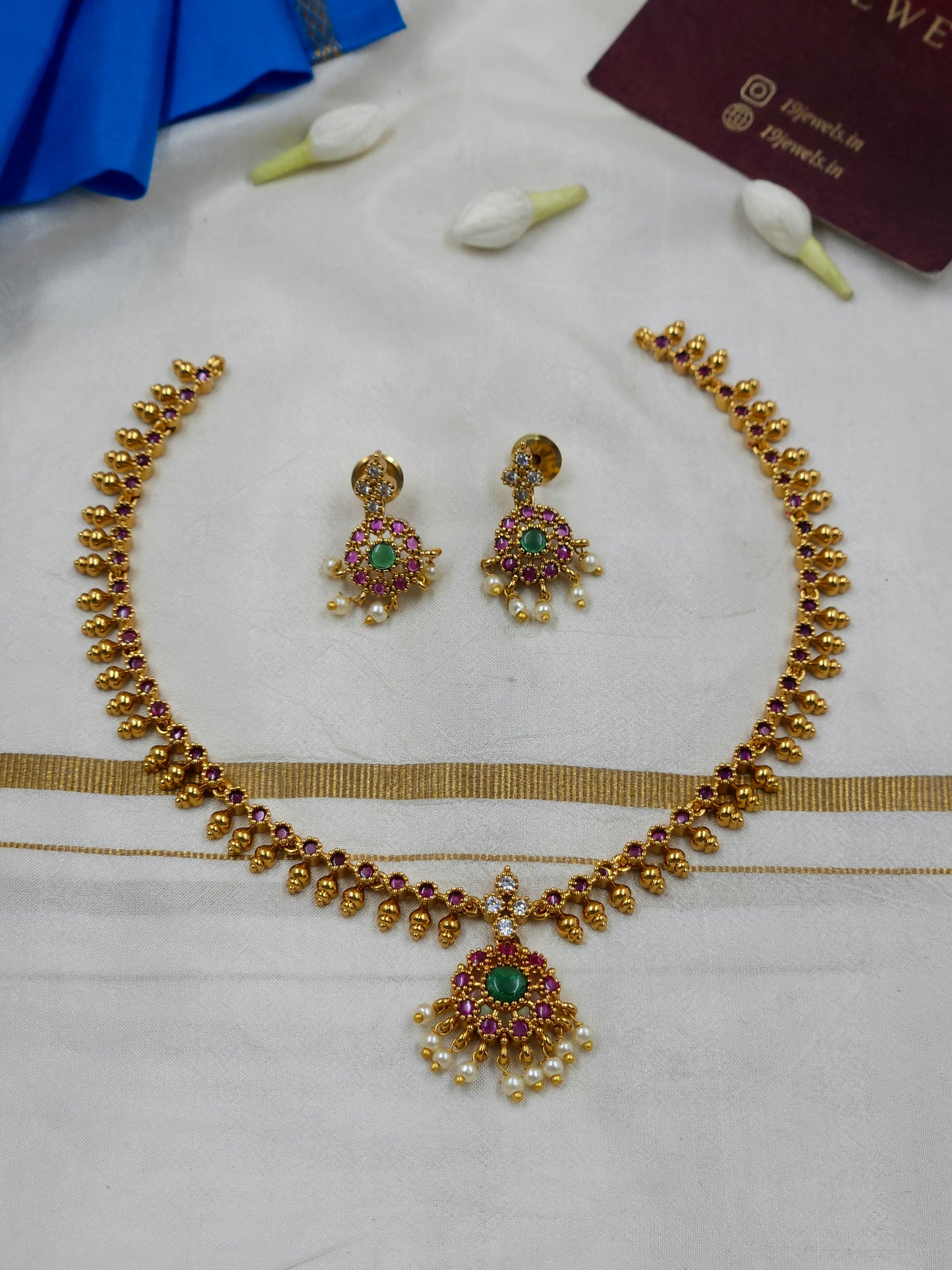 Cz multi colour necklace N1671