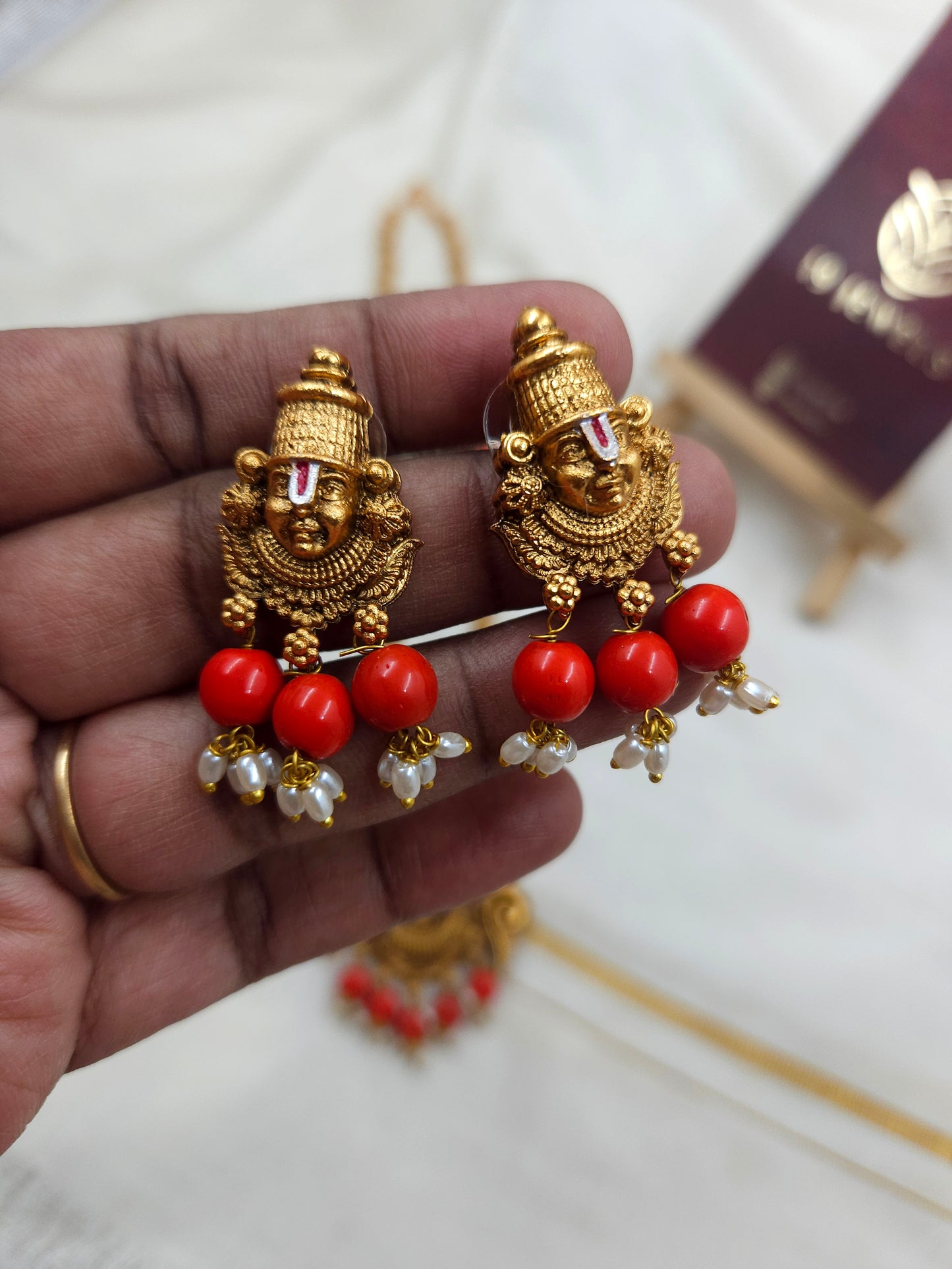 Balaji coral necklace mala N1519-A9