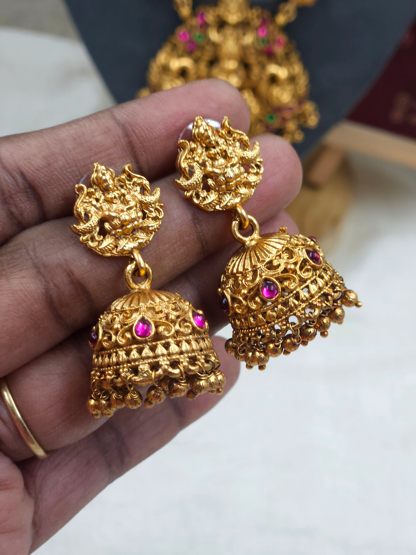 Antique pumpkin bead haaram N1322-A20