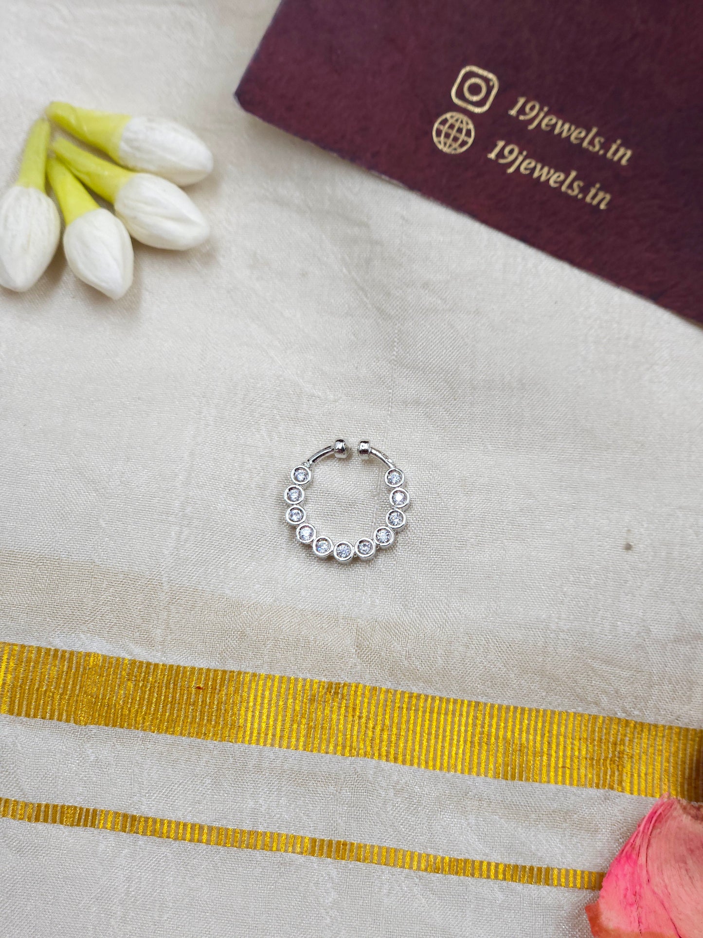 Diamond cut septum ring 476-J4