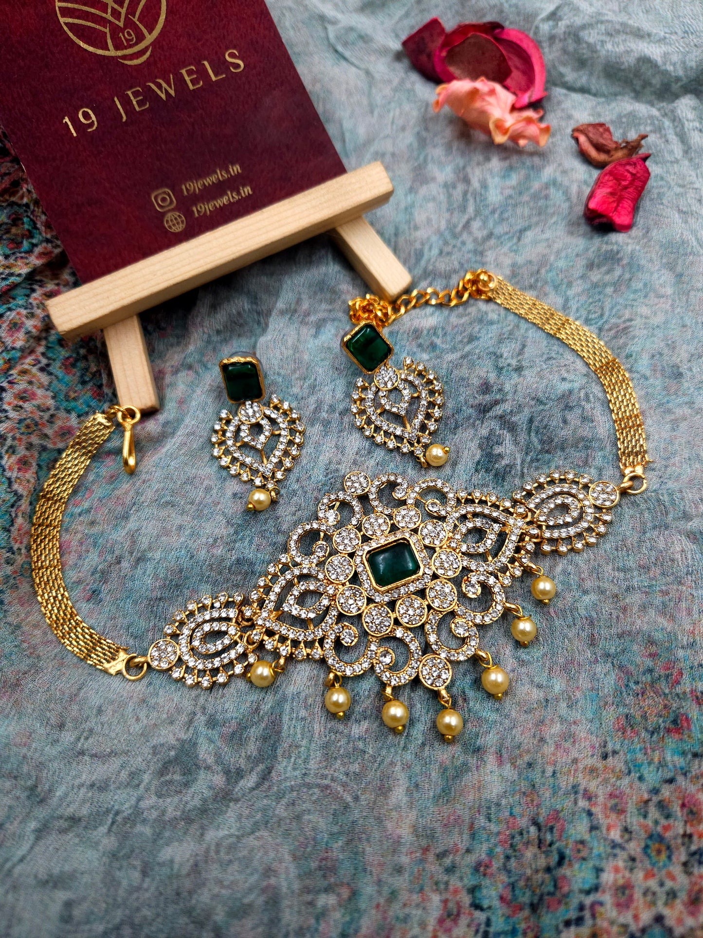Stone choker necklace N727
