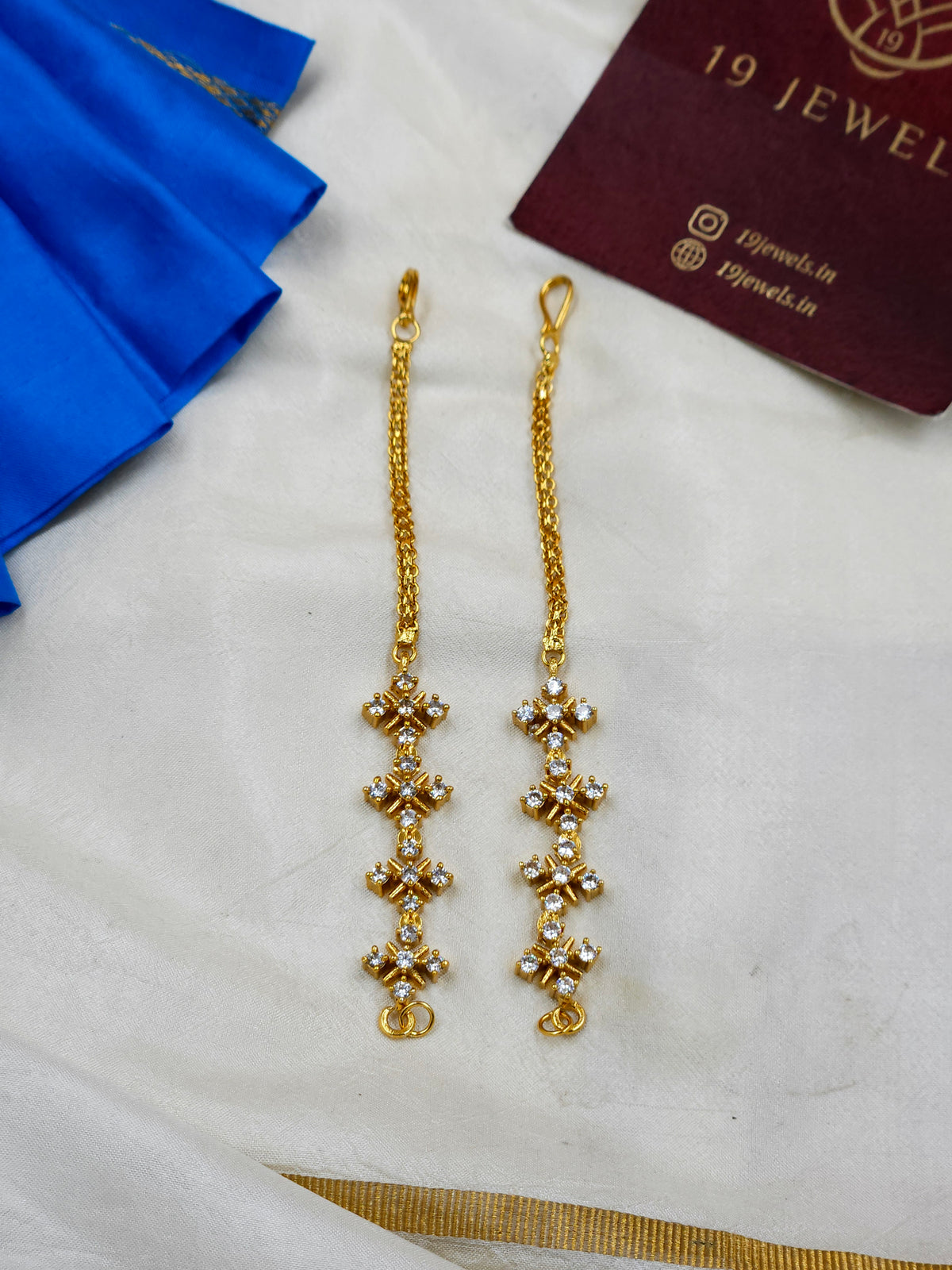 Diamond alike ear chain Ea322